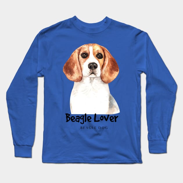 beagle lover hand drawn Long Sleeve T-Shirt by Mako Design 